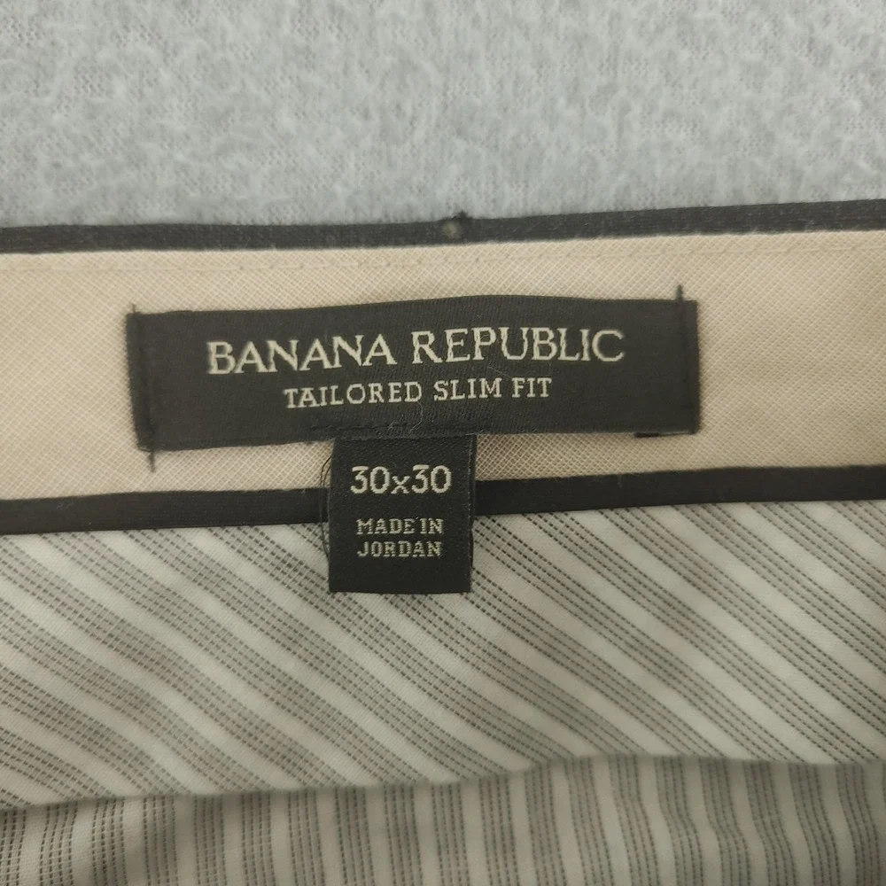 Banana Republic‎ Dress Pants Mens 30x30 Gray Wool Tailored Slim Fit Formal